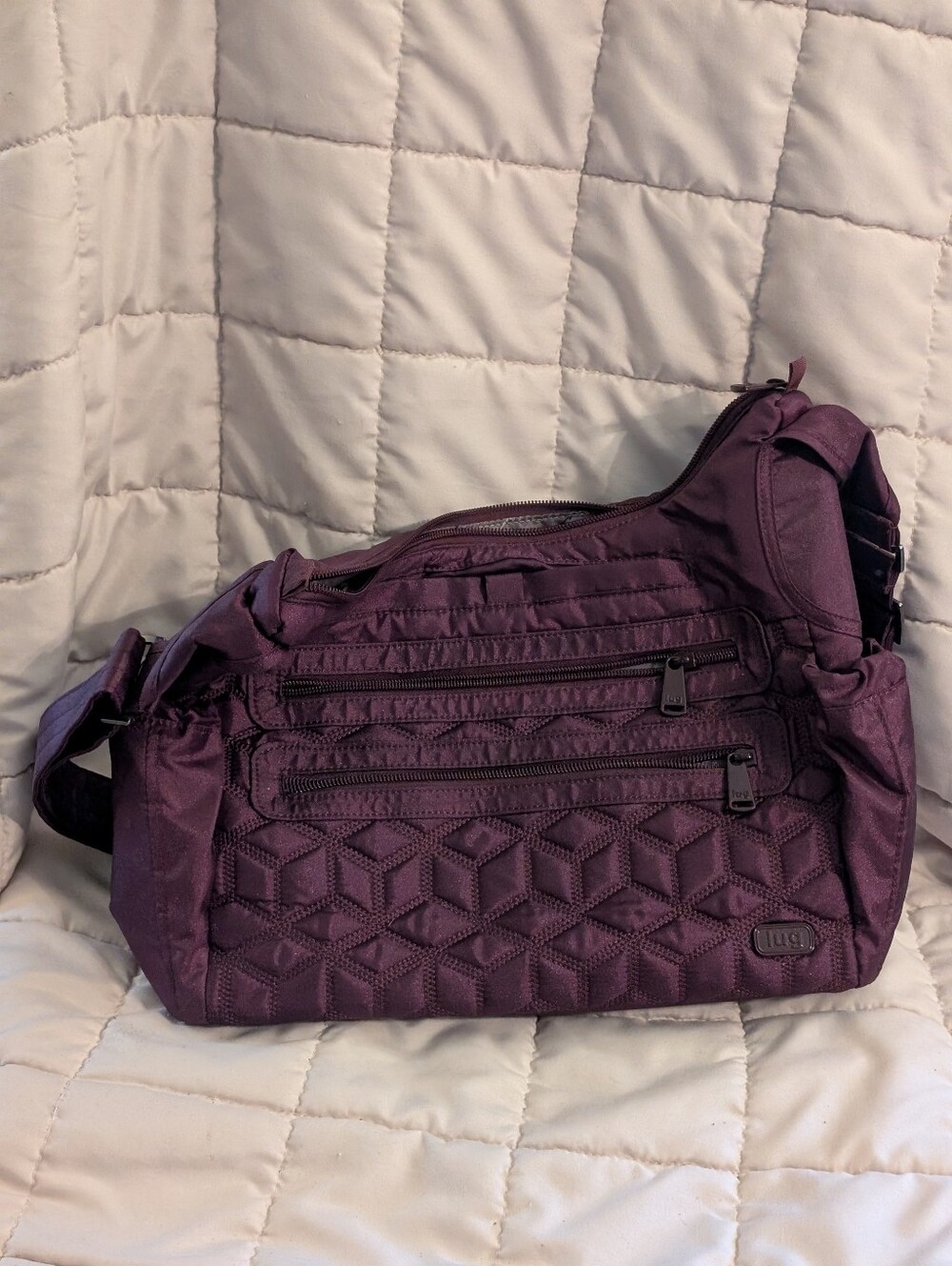 Lug Camper Quilted Crossbody Bag - Purple (Wine)